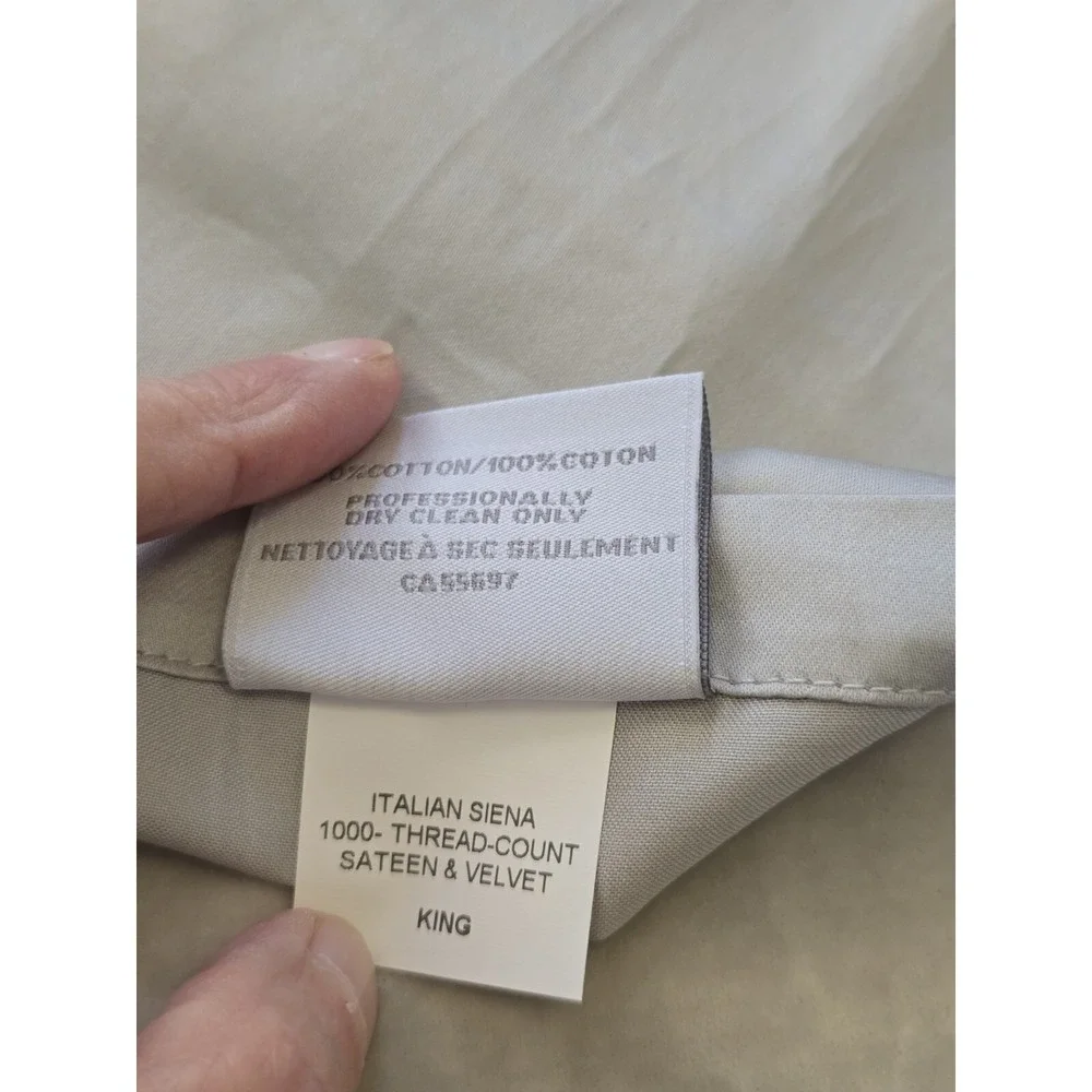 RH Italian Siena 1000-Thread Count Sateen & Velvet King Sham Restoration Hardwar